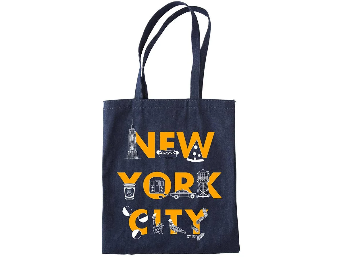 NEW YORK CITY FONT DENIM TOTE