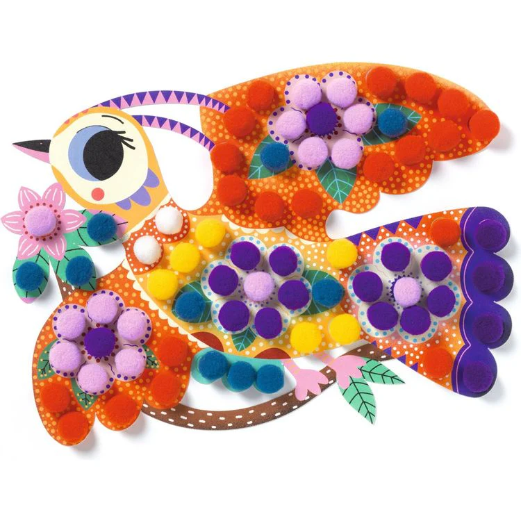 Bird Pom Pom Collage Craft Kit