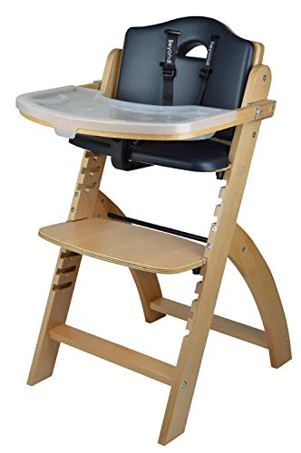 Abiie Beyond Junior Y Wooden High Chair, Natural/Black Pearl