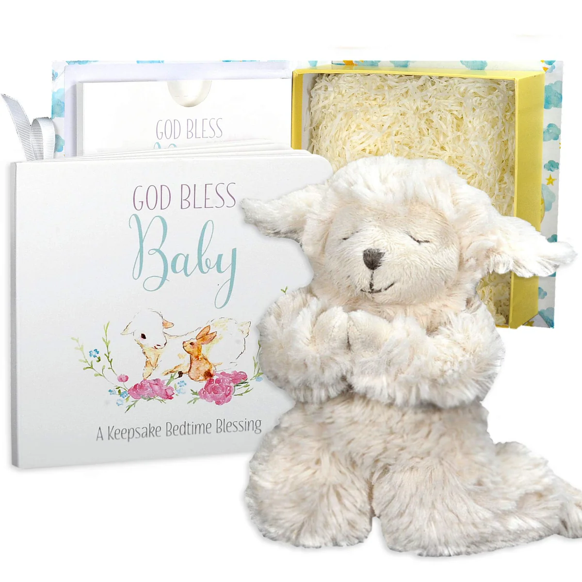 Sweet Prayers Gift Set: Plush Lamb & Bedtime Blessings Book for Baby’s Baptism