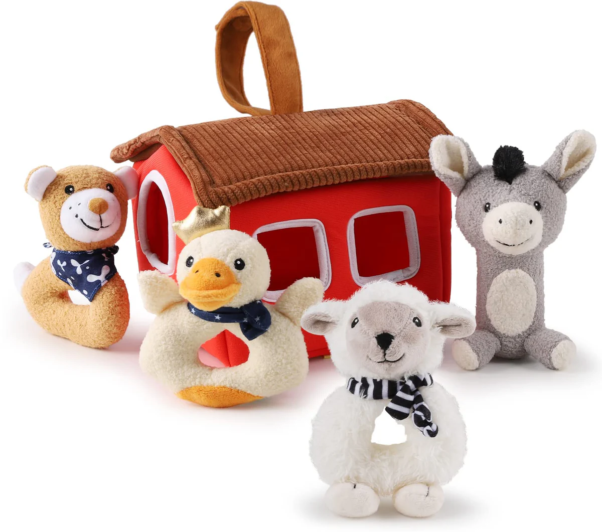 Farmer Friends Rattle Soft Plush Animals Set