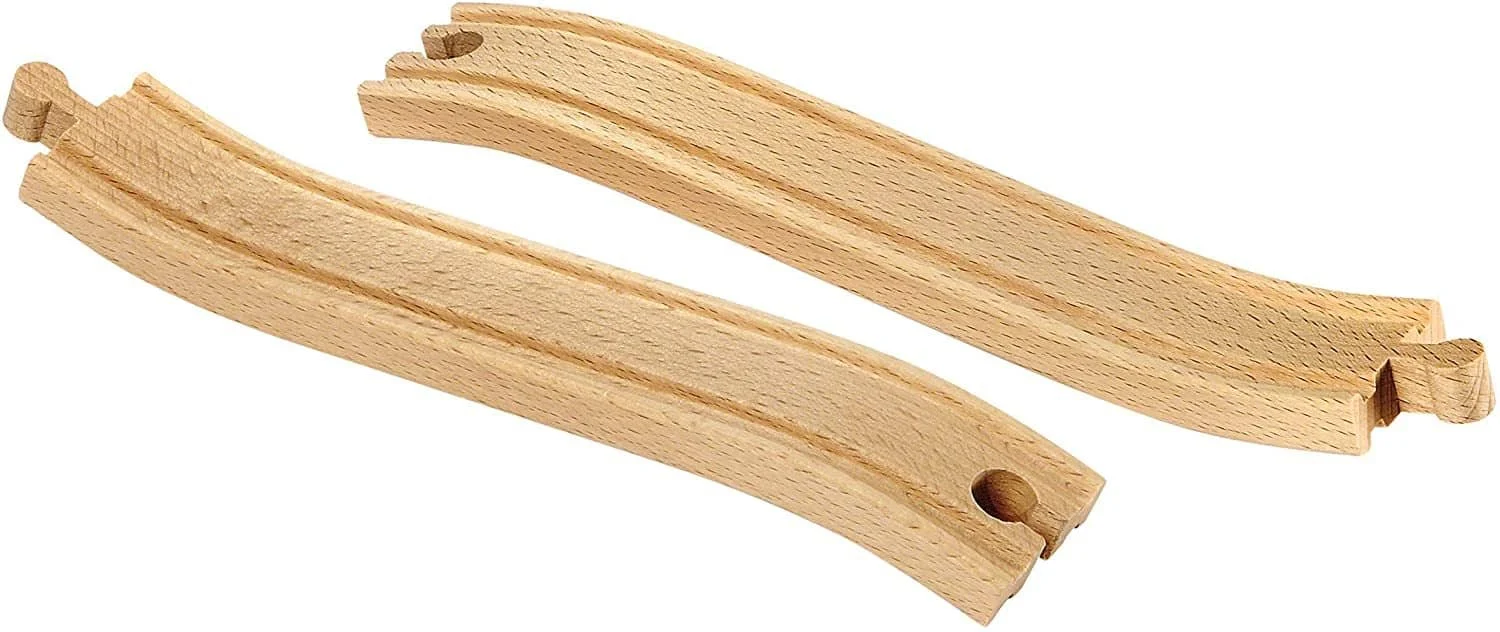 Brio World - 33332 Ascending Tracks | 2 Piece Wooden Train Tracks For Kids Ages 3 And Up
