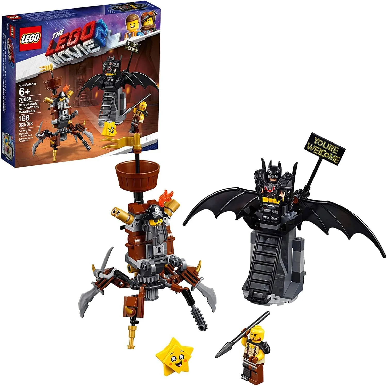 LEGO 70836: LEGO Movie 2: Battle Ready Batman And MetalBeard (168 Pieces)