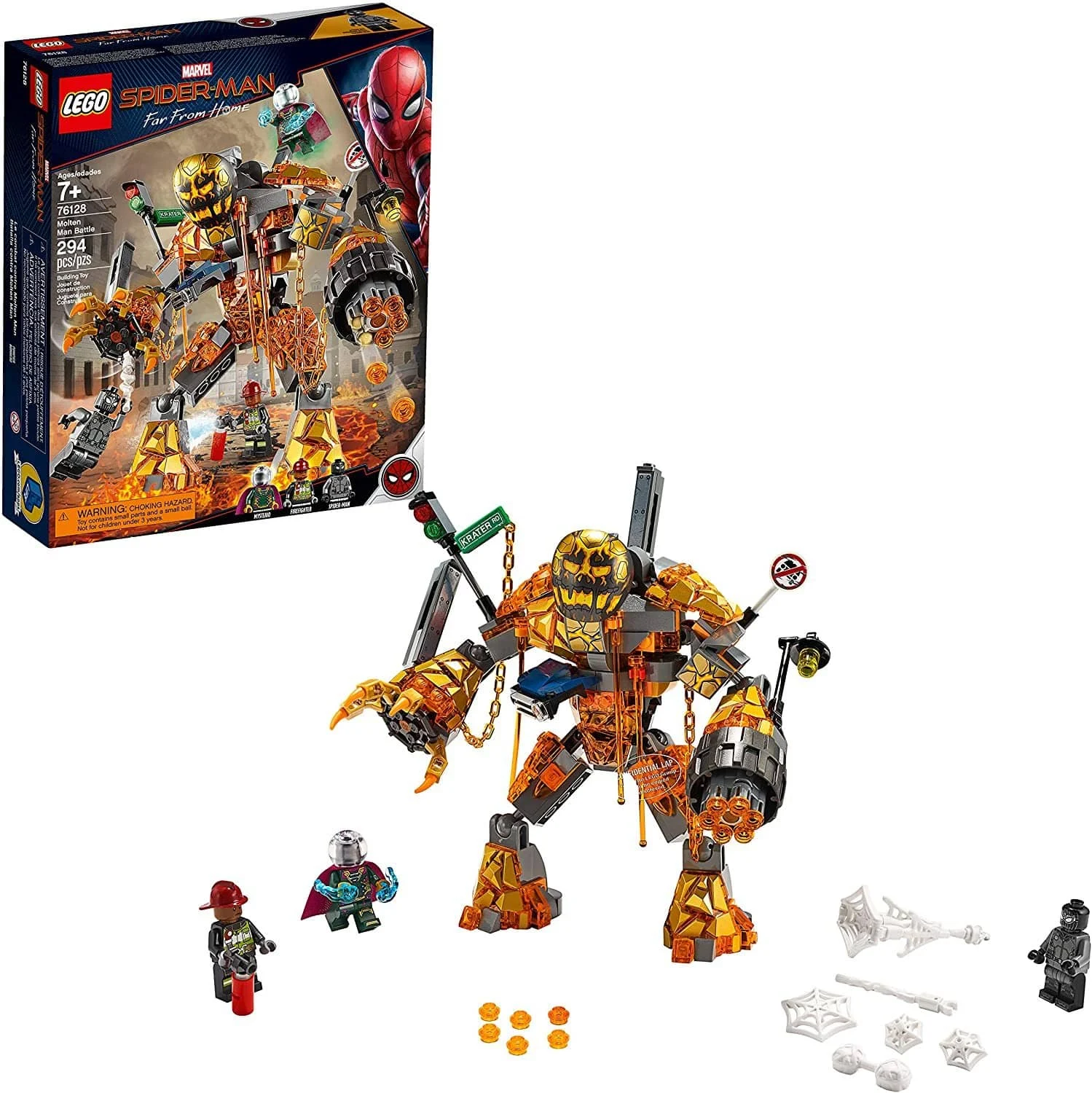 LEGO 76128: Marvel Spider-Man: Far From Home: Molten Man Battle (294 Pieces)