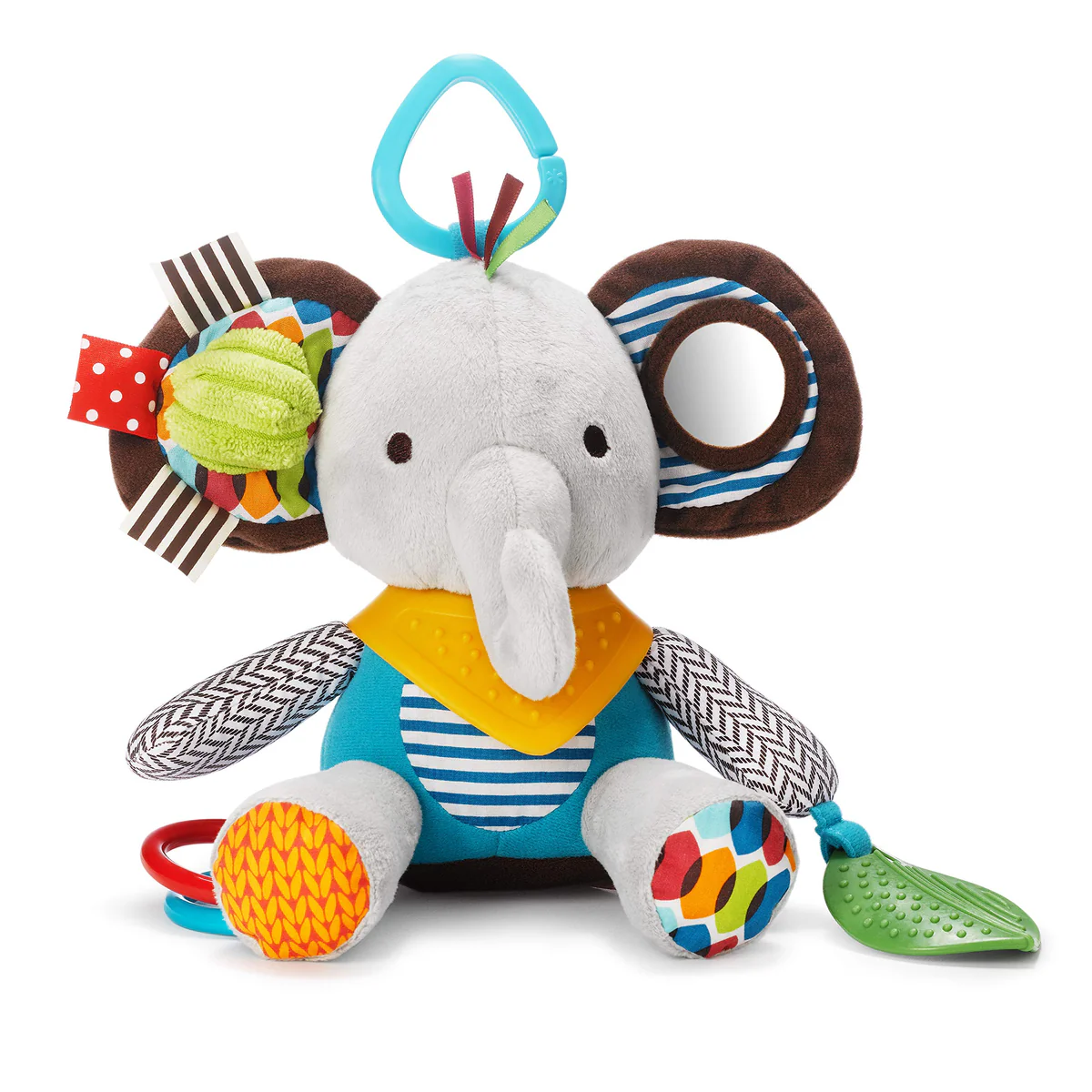 Elephant Teether with Rattles, Crinkles & On-the-Go Playtime Fun!
