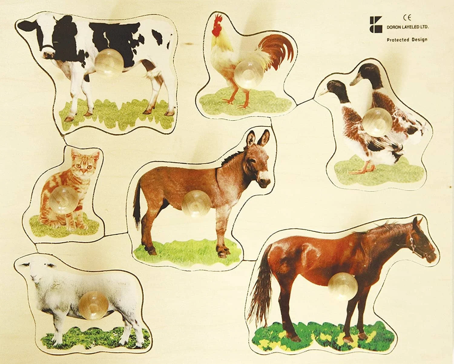 Farm Animals Wooden Peg Puzzle