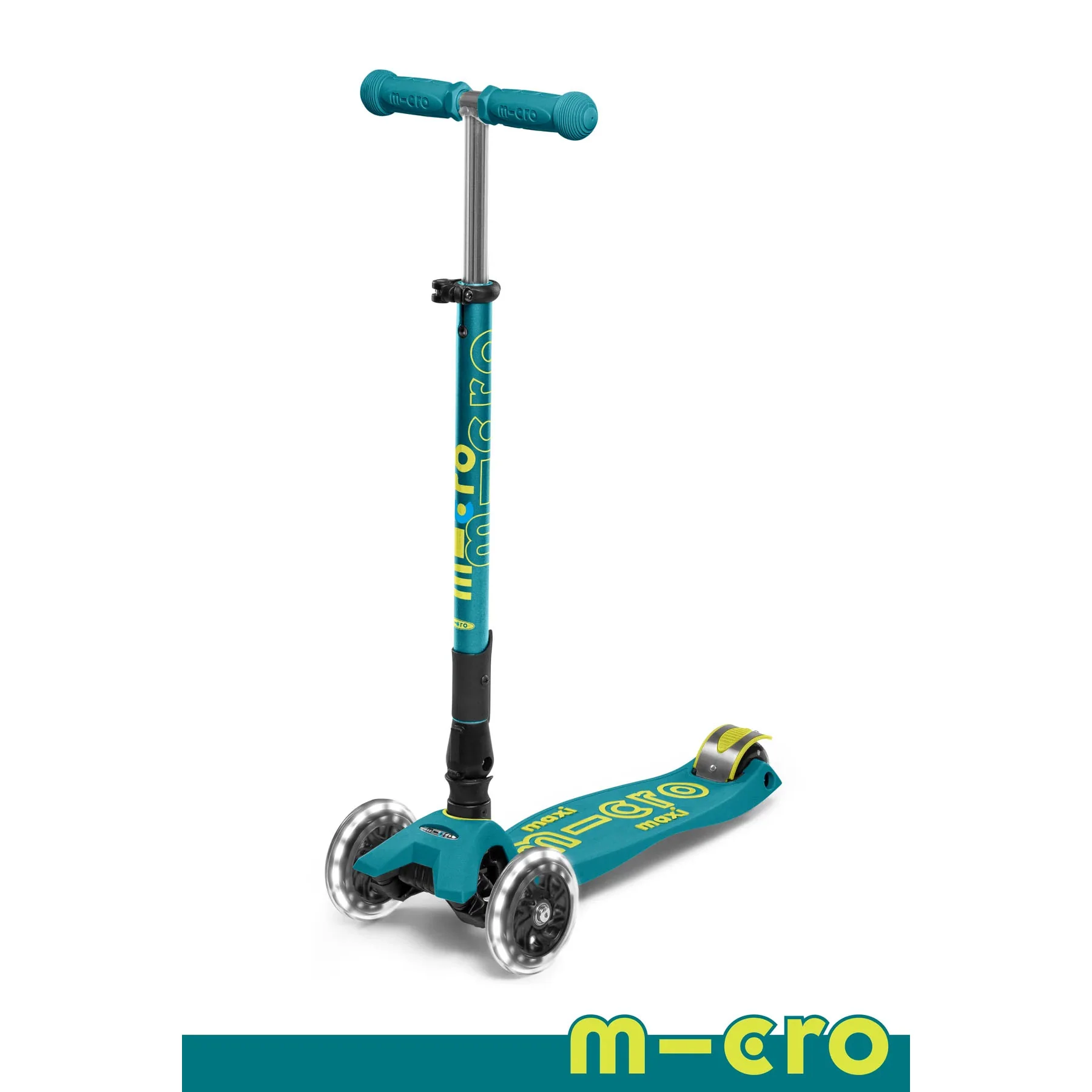 Micro Kickboard Maxi Foldable LED Scooter -Petrol Green