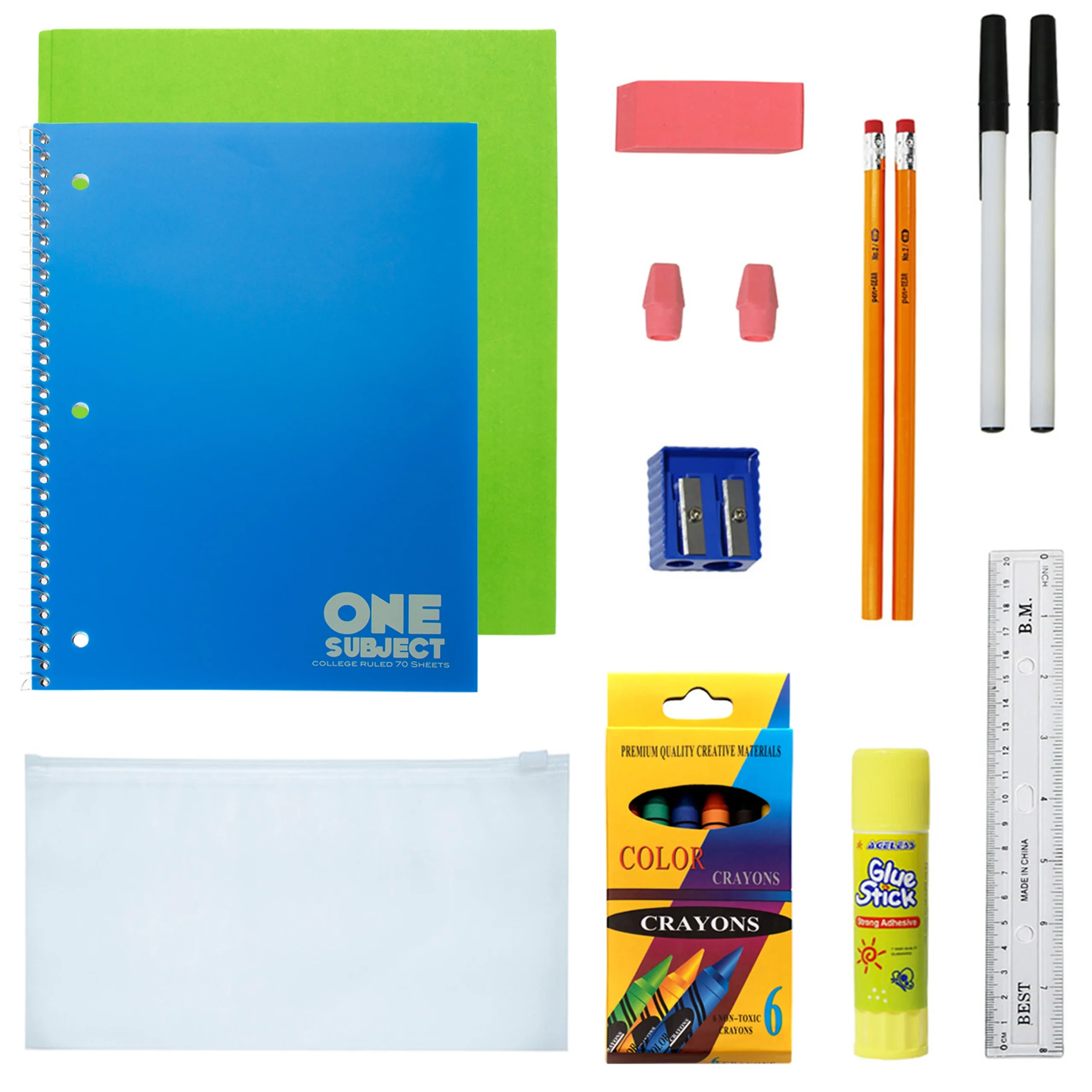 18 Piece Premium Pre-Packaged Wholesale School Supply Kits - Bulk Case of 24 Kits