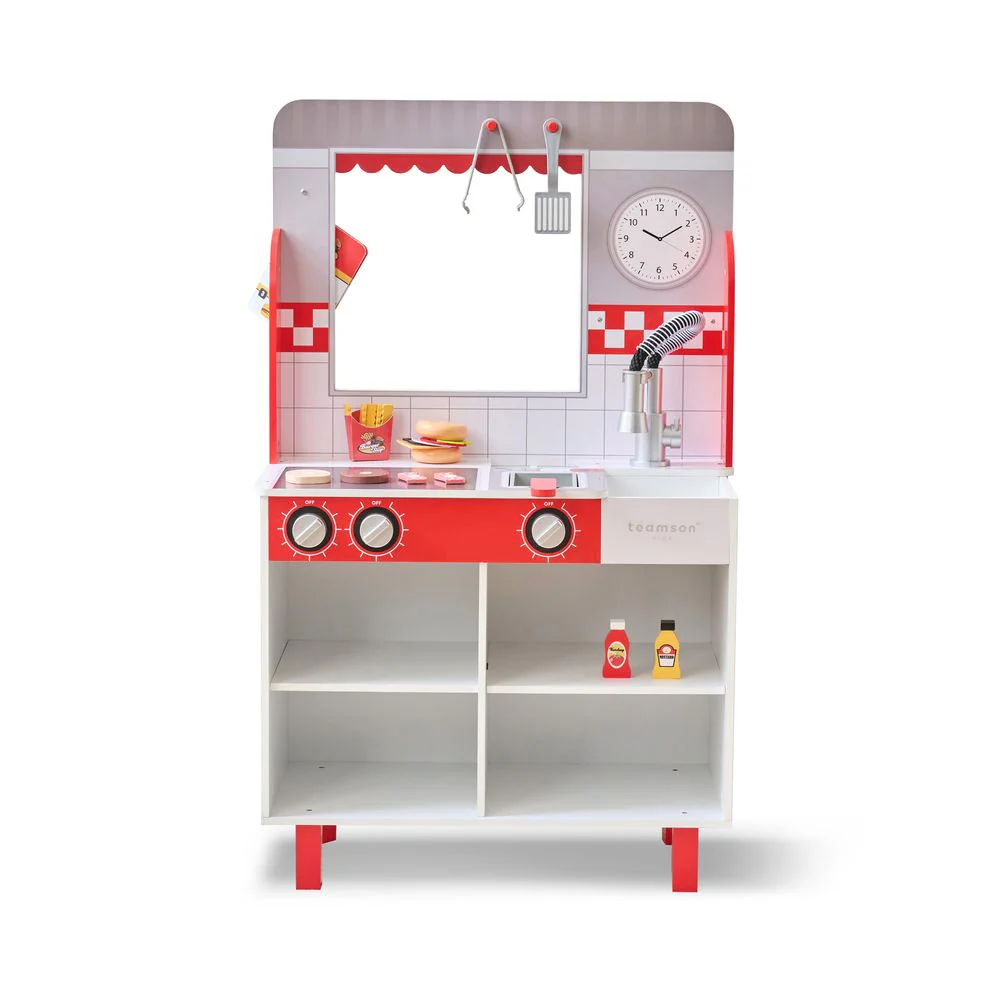 Flip & Fry Wooden Burger Shop with 29 Pcs Accessories