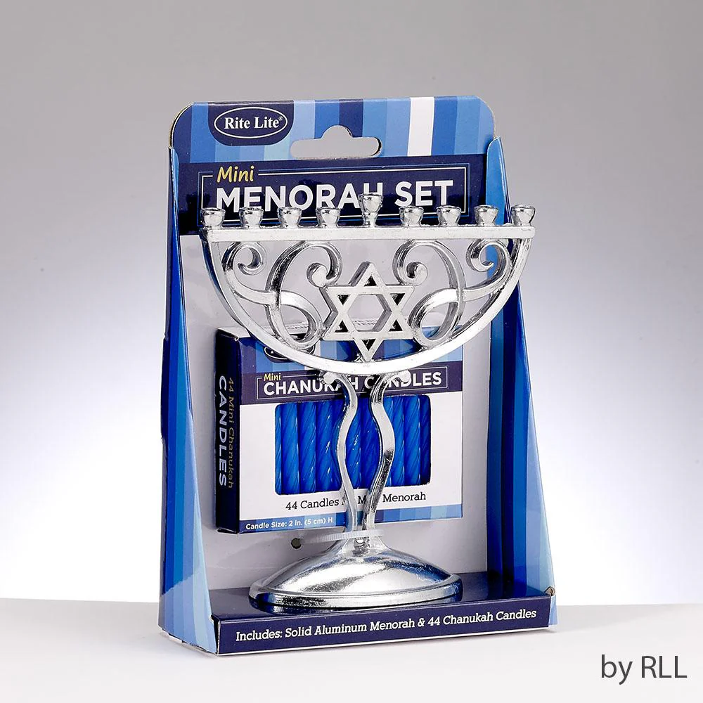 ALUMINUM MINI MENORAH SET