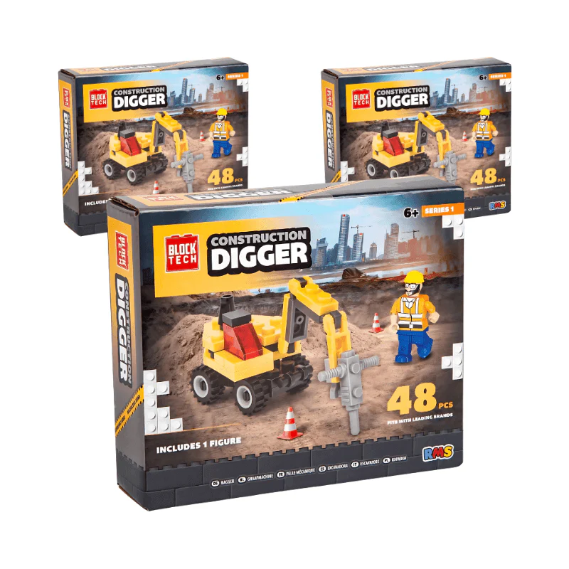Wholesale Block Tech Construction Digger Set - (Case of 12)