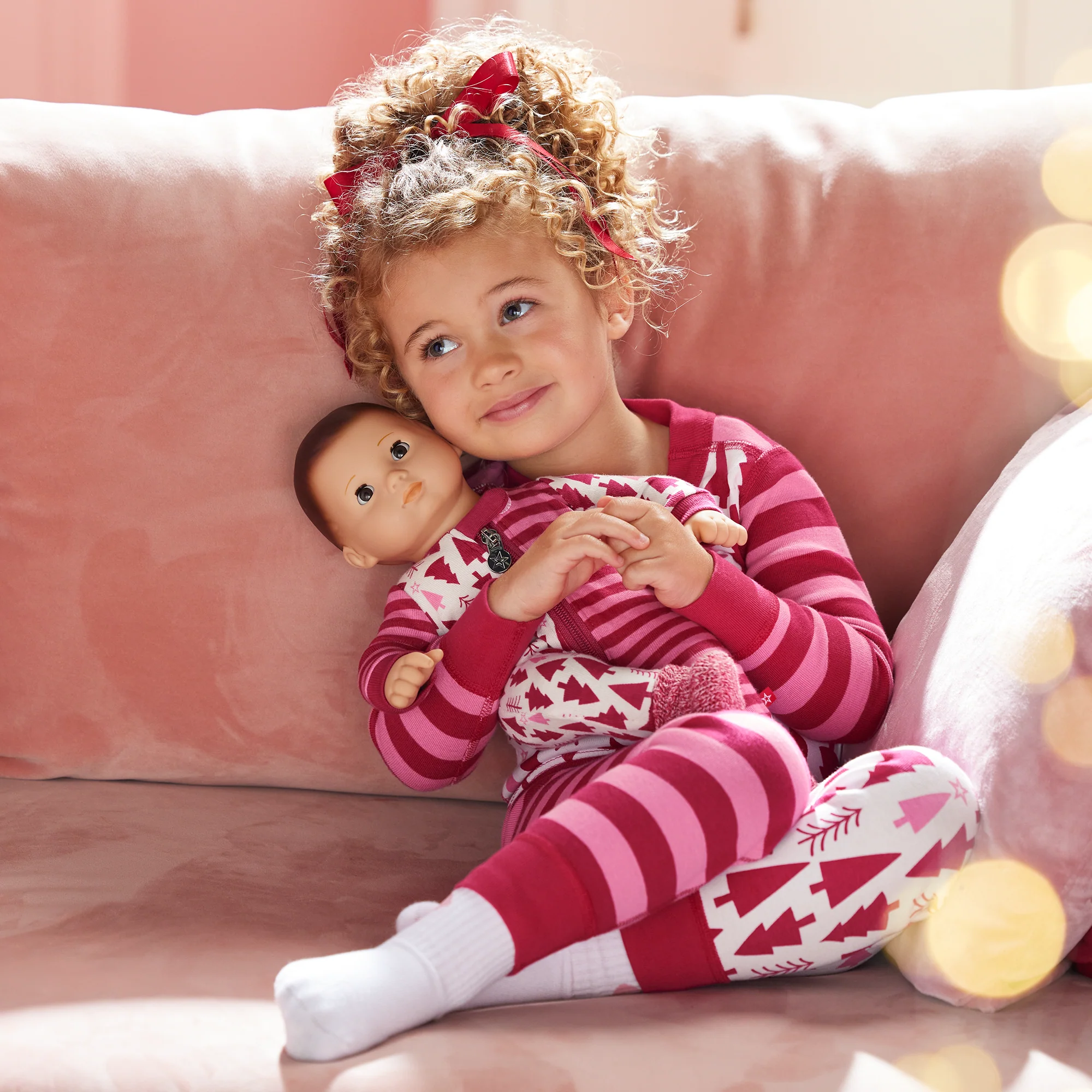 American Girl x Hanna Andersson Holiday Treetops Pajamas for Little Girls & Bitty Baby Dolls