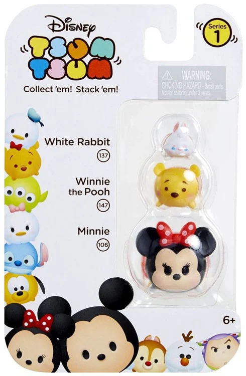 Disney Tsum Tsum White Rabbit, Winnie the Pooh & Minnie Minifigure 3-Pack #137, 147 & 106