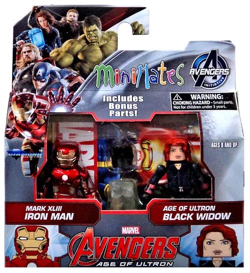 Marvel Avengers Age of Ultron Minimates Series 61 Iron Man & Black Widow Minifigure 2-Pack