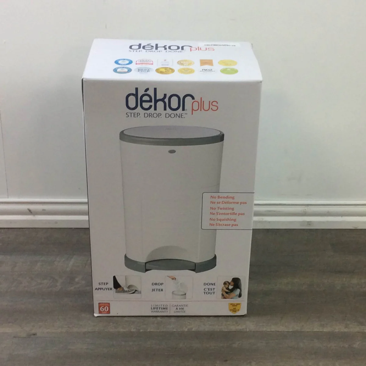 Diaper Dekor Plus Diaper Pail, White