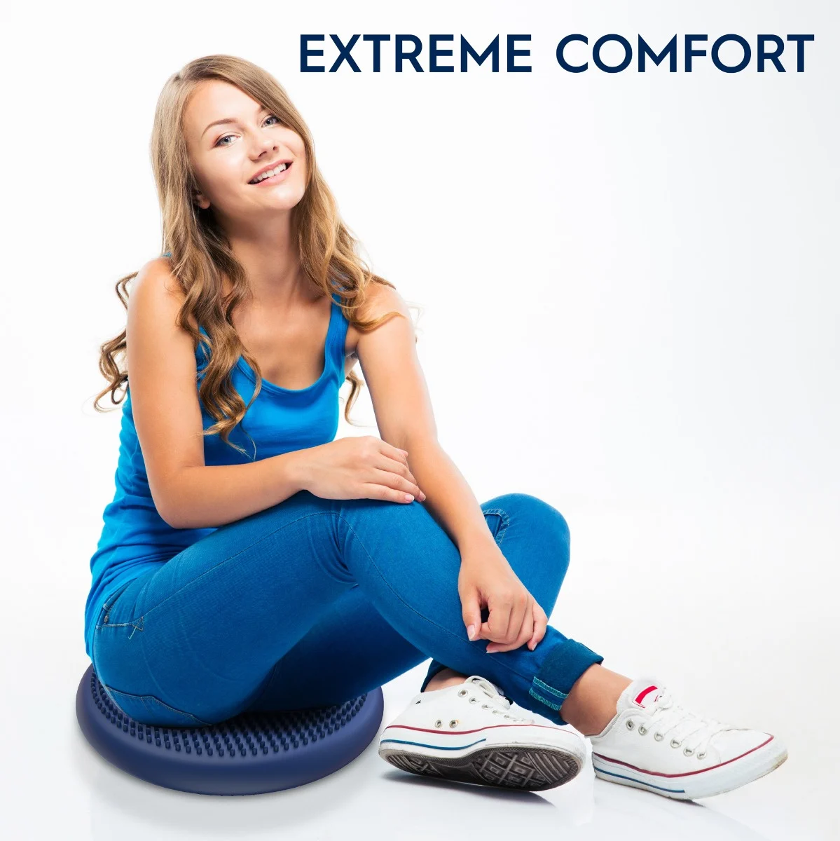 Sensory Cushion Wiggle Seat - Blue - 13 in