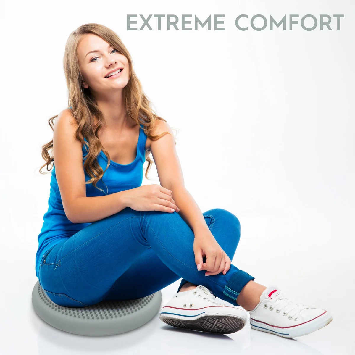 Sensory Cushion Wiggle Seat - Silver - 13 in
