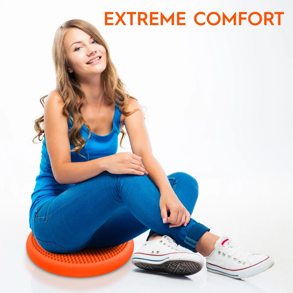 Sensory Cushion Wiggle Seat - Orange - 13 in