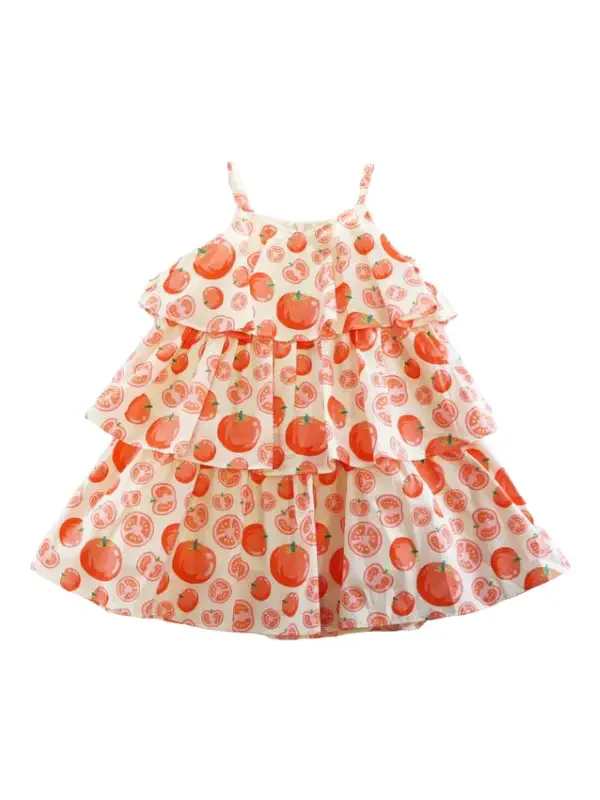 TOMATO TIERED DRESS