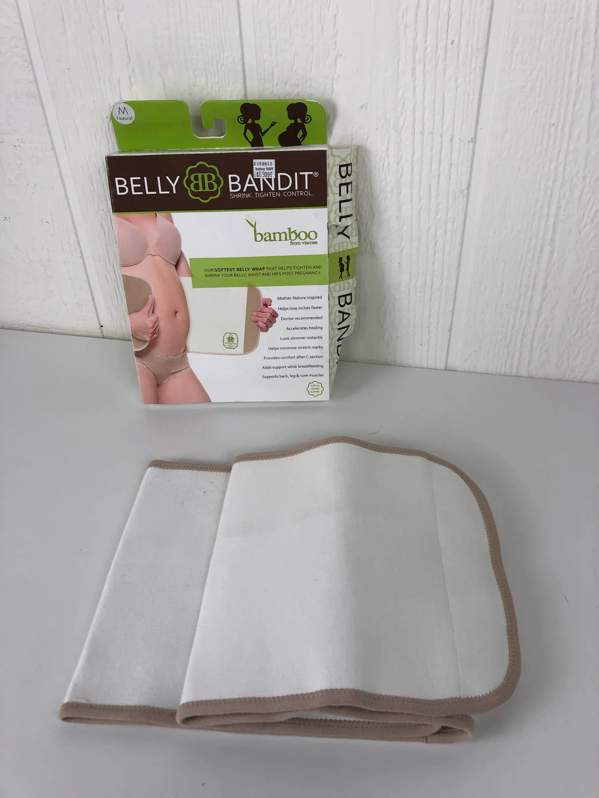 Belly Bandit Viscose from Bamboo Belly Wrap, Natural, Medium (38-43”)