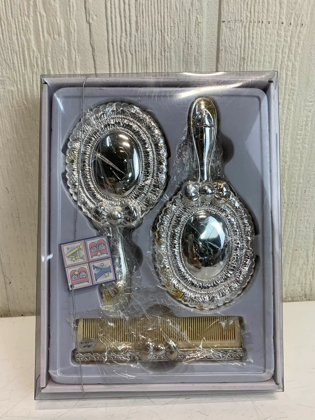 Lillian Rose Silver Bush, Comb And Mirror Set