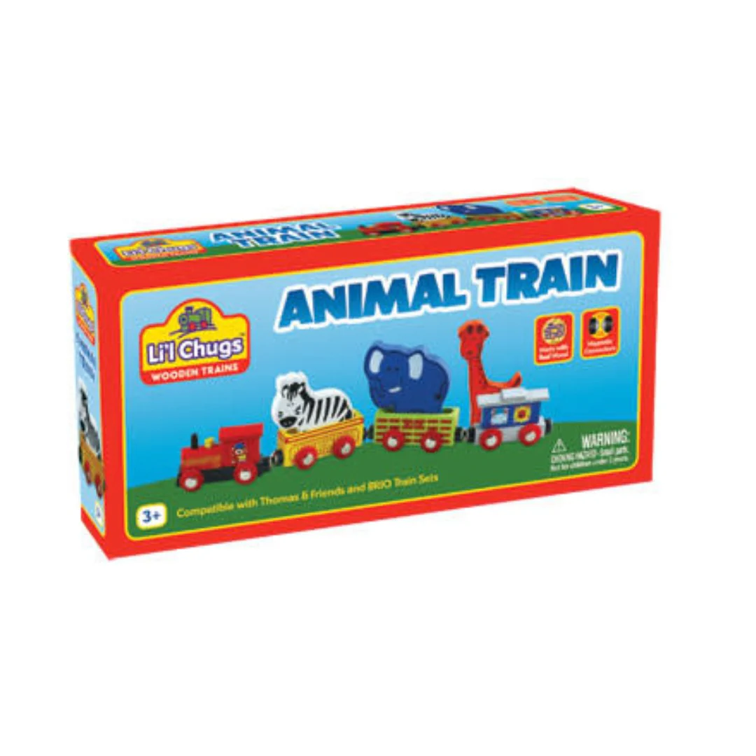 Lil Chugs Wooden Animal Train Set