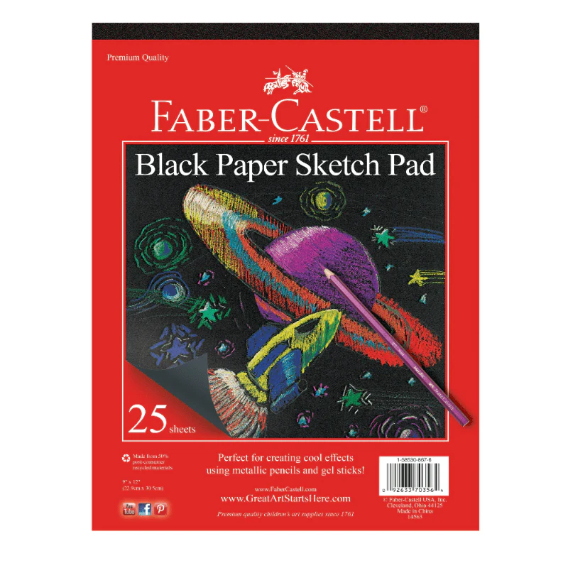 Black Paper Sketch Pad 9" x 12
