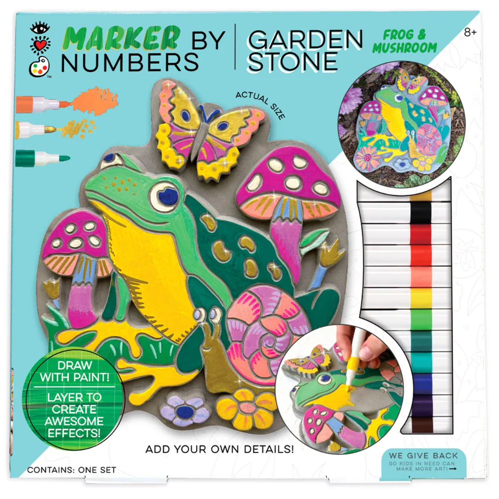 Marker By Number: Garden Stone Frog & Mushroom