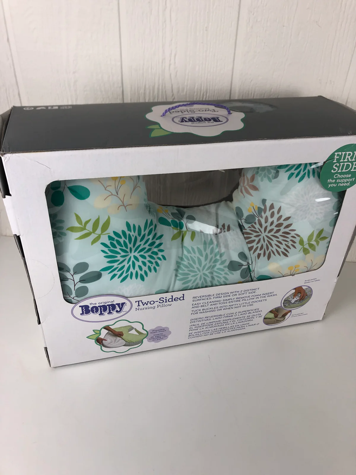 Boppy Best Latch Breastfeeding Pillow, Green Flowers