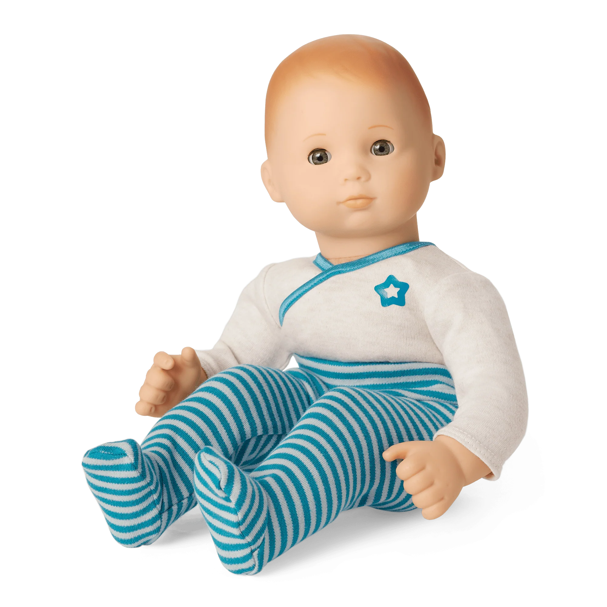 Bitty Baby Doll #6 with red hair in Soft Blue
