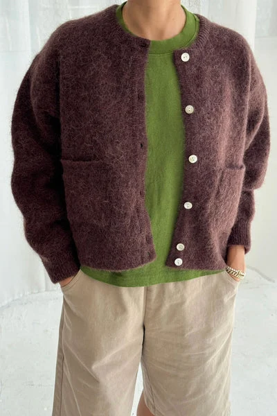 Amélie Alpaca Cardigan (Chocolate)