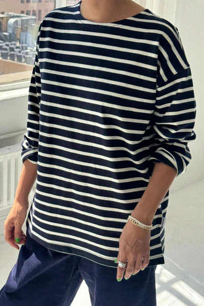Marseille Top (White/Navy)