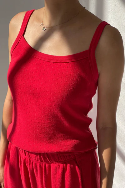 Pointelle Eve Cami (Red Apple)
