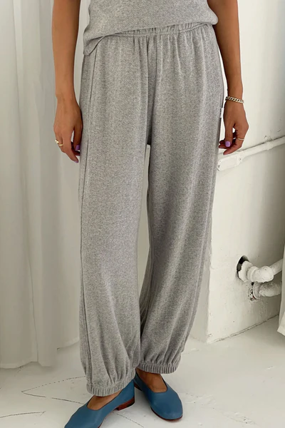 Pointelle Balloon Pants (Melange Grey)