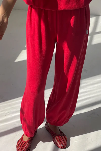Pointelle Balloon Pants (Red Apple)