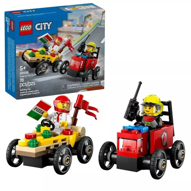 60458 City: Pizza vs Fire Truck Race Car Pack