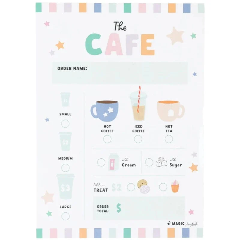 Cafe Pretend Play Notepad