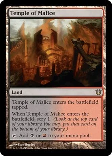 MtG Trading Card Game Born of the Gods Rare Foil Temple of Malice #164