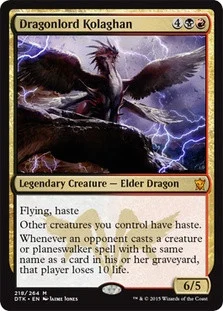 MtG Dragons of Tarkir Mythic Rare Dragonlord Kolaghan #218