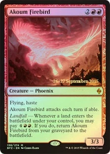 MtG Trading Card Game Prerelease & Release Promo Akoum Firebird [Battle for Zendikar Prerelease]