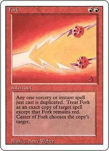 MtG Revised Rare Fork [Heavily Played]