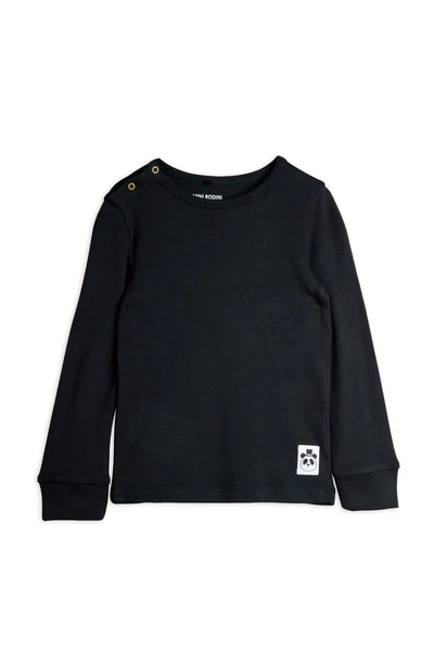 Modal Rib Long Sleeve Tee (Black)
