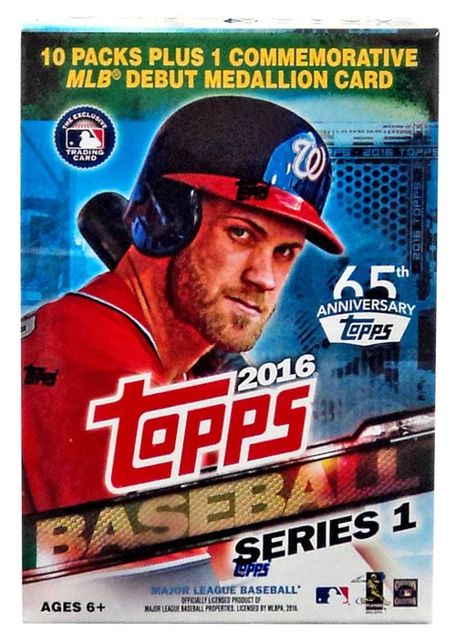 MLB Topps 2016 Series 1 Baseball Trading Card BLASTER Box [10 Packs + 1 Medallion Card]