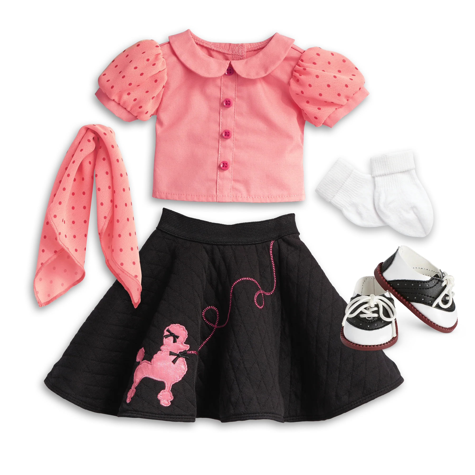Maryellen's™ Poodle Skirt Outfit for 18-inch Dolls (Historical Characters)