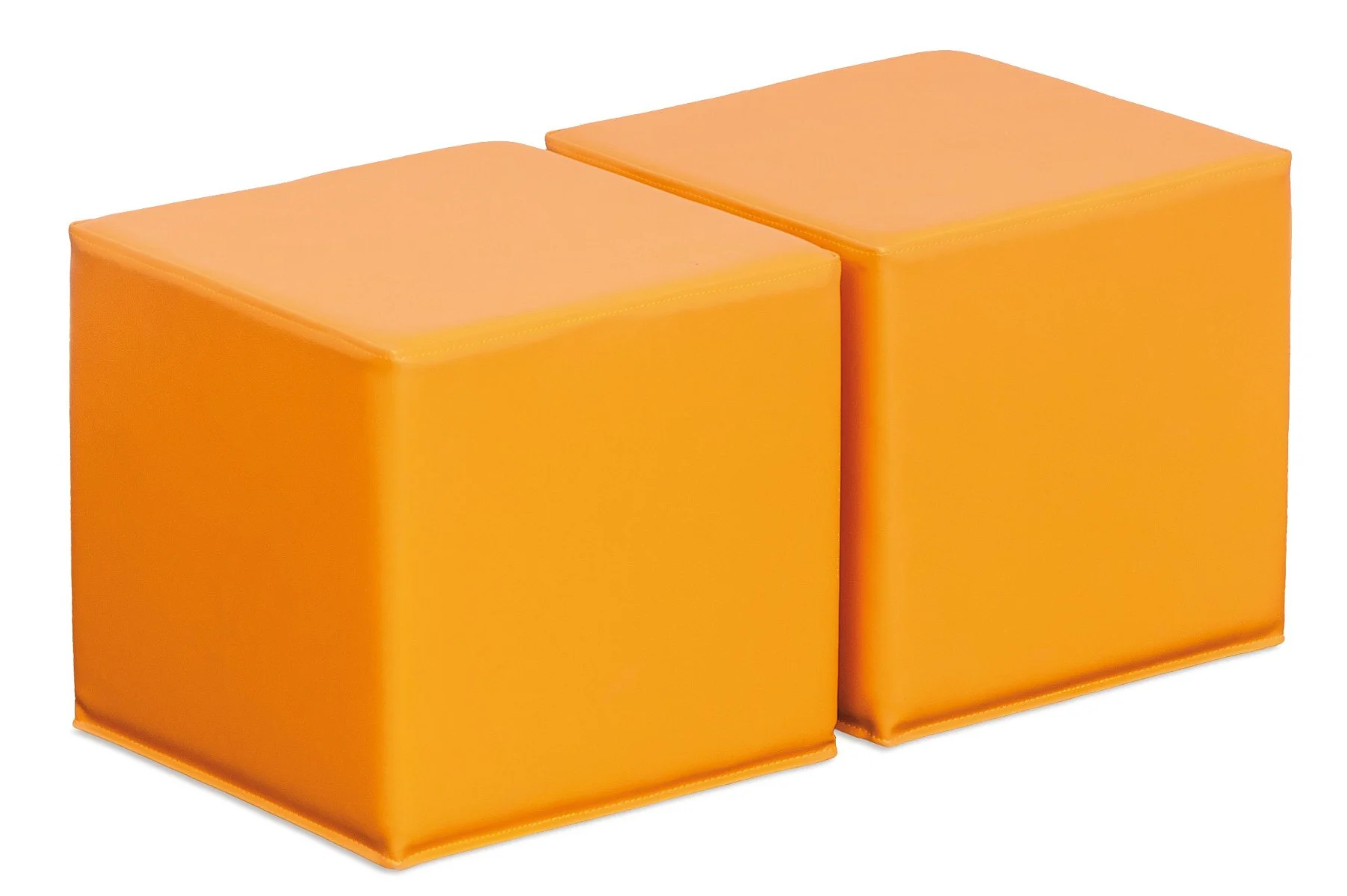 Orange Soft Seating Poufs (Set of 2)