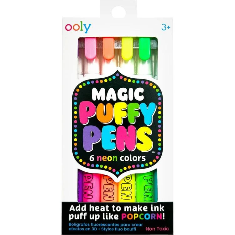 Magic Neon Puffy Pens - 6 Pack