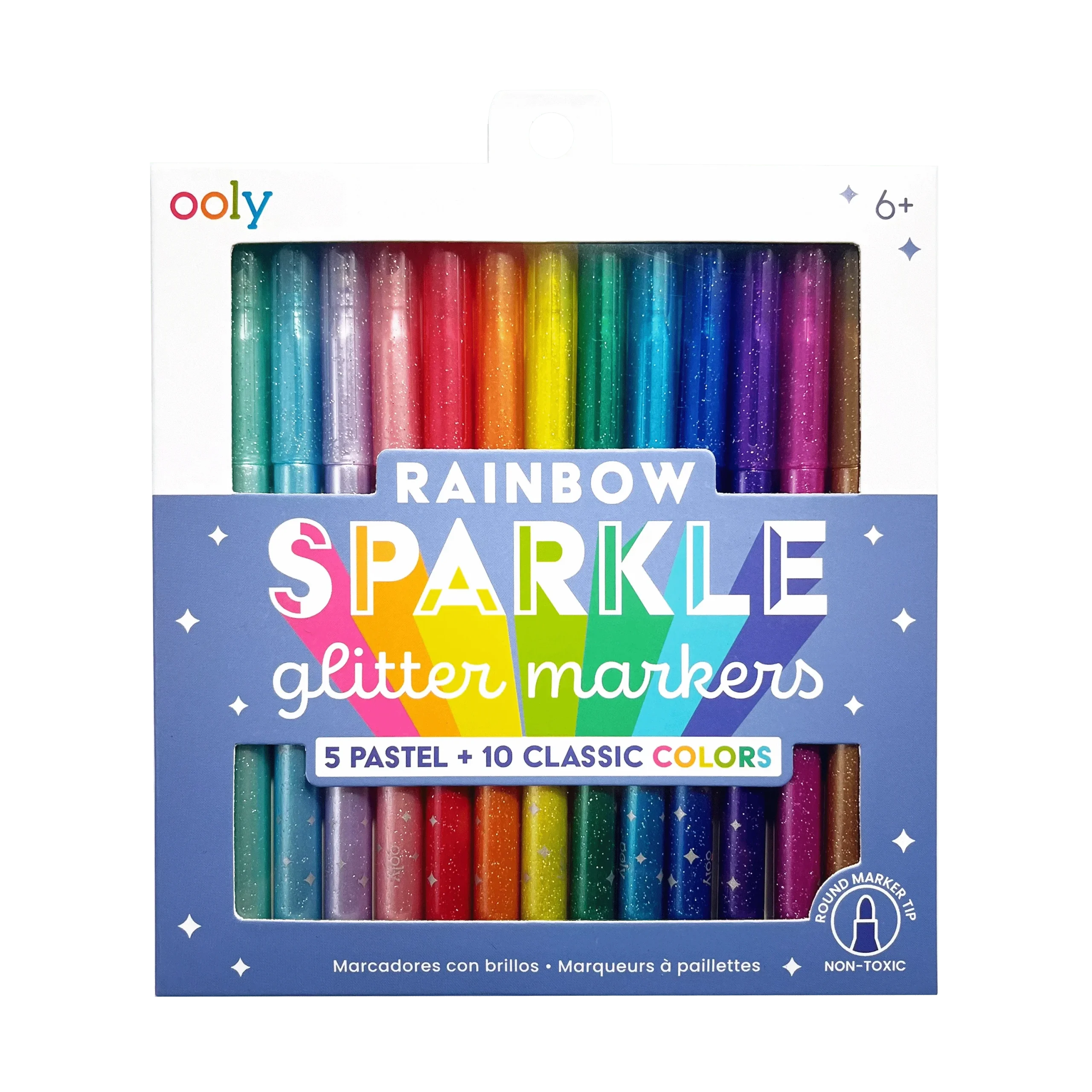 Rainbow Sparkle Glitter Markers (Set of 15)