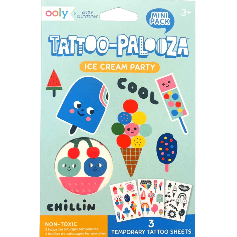 Mini Tattoo Palooza Temporary Tattoos - Ice Cream Party