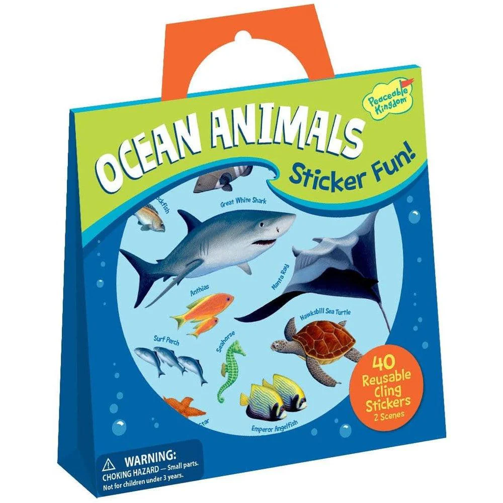 Ocean Animals Reusable Sticker Tote