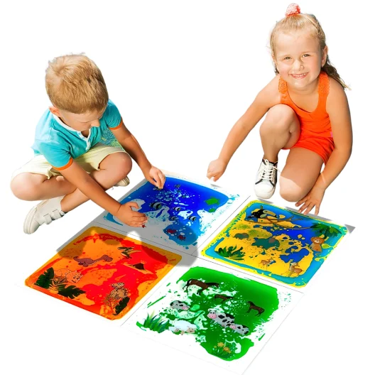 20in Animal-Themed Liquid Floor Tiles - 4 Pack
